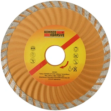 Dimanta griešanas disks KONNER 125mm, TURBOWAVE