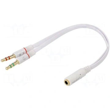 Cable | Jack 3.5mm 3pin plug x2,Jack 3.5mm 4pin so