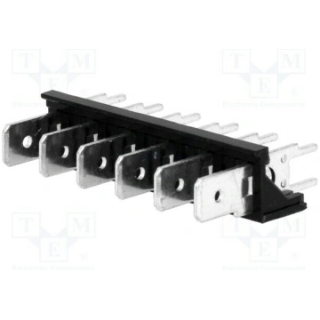 Terminal: spade terminal strip; 6.3mm; THT; 250V; 