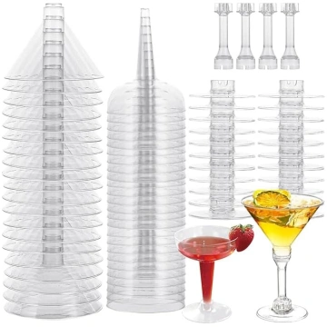Plastmasas Martini glāzes 2 stili Vienreizlietojam