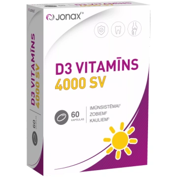 JONAX D3 vitamīns 4000 SV kapsulas, 60 gab