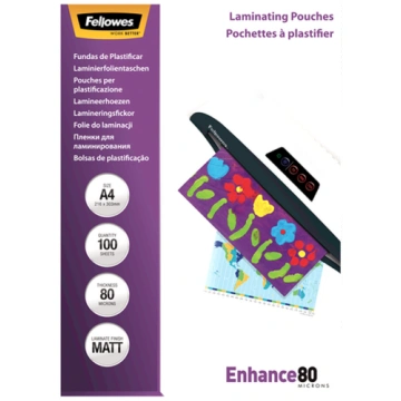 Fellowes A4 Matt 80 Micron Laminating Pouch (100 p