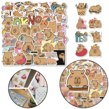 Set of Capybara Paper Stickers Various Patterns 50