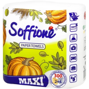 SOFFIONE MAXI Papīra dvieļi, 2 kārta, 2 ruļļi