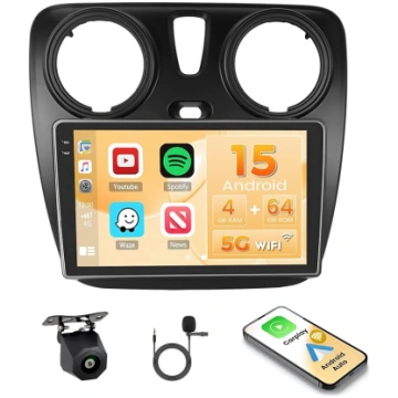 Hikity Android 15 4+64G auto radio priekš Renault 