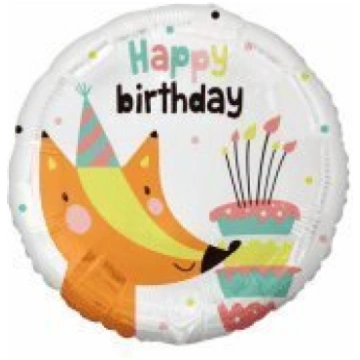 Folijas balons Lapsa ar dzimšanas dienas kūku (Dau