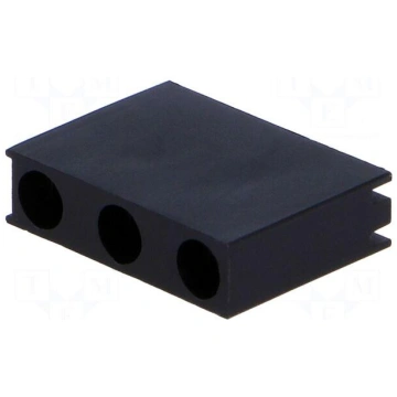 LED housing | 3mm | polyamide | angular | black | 