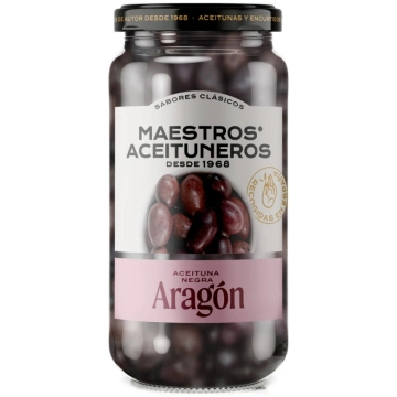 Melnās olīvas Aragon ar kauliņiem MAESTROS ACEITUN