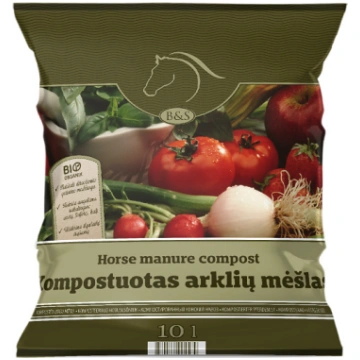 Zirgu mēslu mēslojums lapu dārzeņiem, ziediem, dīg