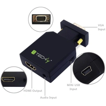 AV Techly HDMI - D-Sub (VGA) + Jack 3.5mm (IDATA V