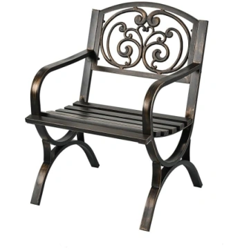 Relaxdays Garden Chair with Armrests Extra Wide Me
