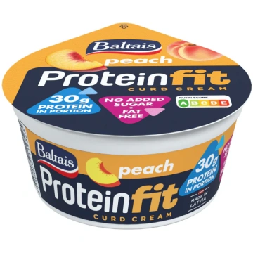 Biezpiena krēms Protein persiku 300g, Baltais