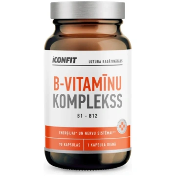 ICONFIT B-Vitamīnu komplekss B1-B12 kapsulas N90