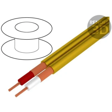 Wire: microphone cable; 2x0.25mm2; yellow; OFC; -1