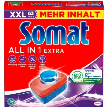 Tabletes trauku mazgāšanai SOMAT All in 1 Extra, 6