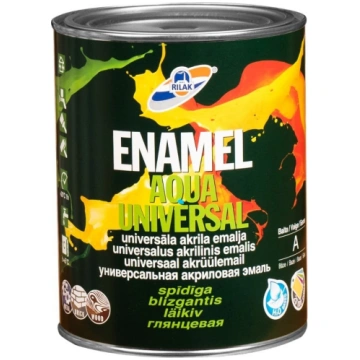 Akrila emalja RILAK ENAMEL AQUA UNIVERSAL Spīdīga 