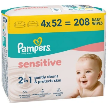 Pampers Sensitive Mitrās Salvetes Mazuļiem, 4 Iepa