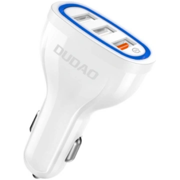 Car charger Dudao R7S, 3x USB, 18W (white) R7S WHI