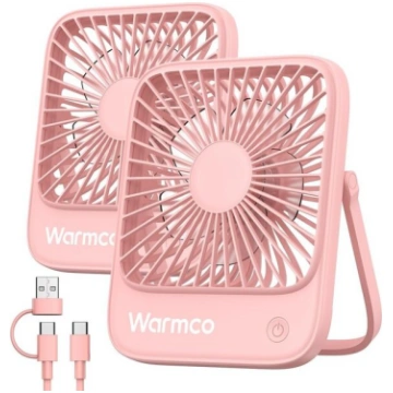 USB galda ventilators Warmco, rozā, 2 gab