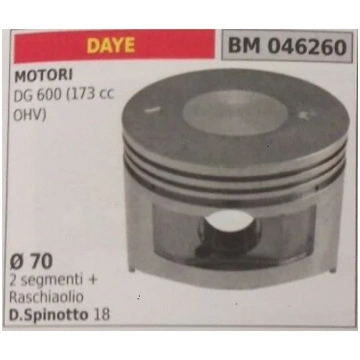 PISTONE COMPLETO DI SEGMENTI E SPINOTTO MOTORE DAY