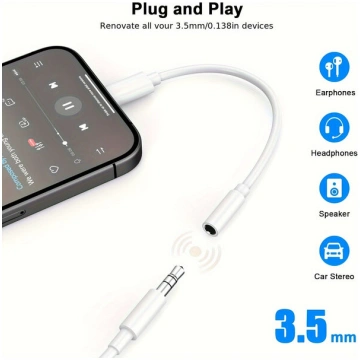 Austiņu adapteris iPhone 15, USB-C uz 3.5mm