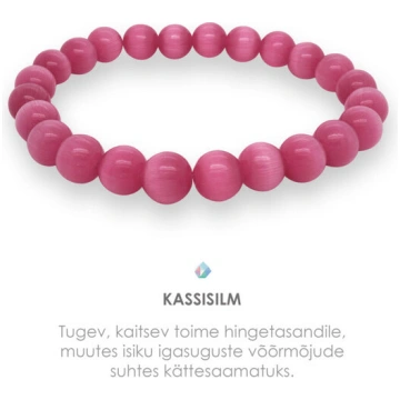 Rokassprādze kaķa acs “Hot Pink” Pärlipesa