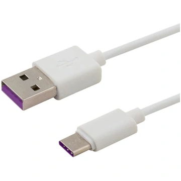 Savio USB – USB type C cable 5A, 1m CL-126 White