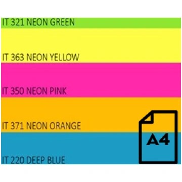 Color Neon paper Double A, 75g, A4, 100 sheets, Ra