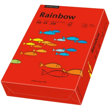 Papīrs RAINBOW 160g/m2 A4 250lp sarkans Nr.28 MOND