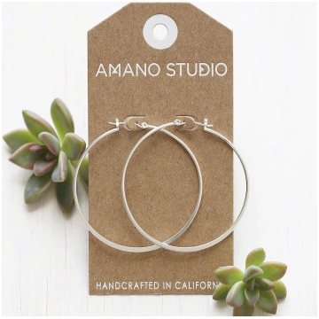 2" Sterling Silver Hoops Amano Studio