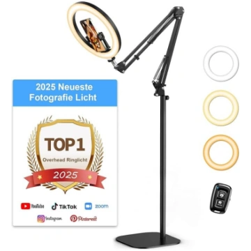 Upgrade Ring Light ar statīvu virs galvas, Eversho