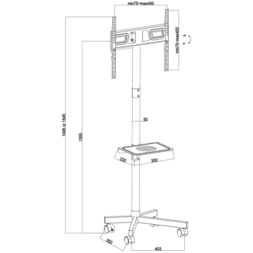 Maclean MC-949 TV Cart, Stand, Professional,32-55"