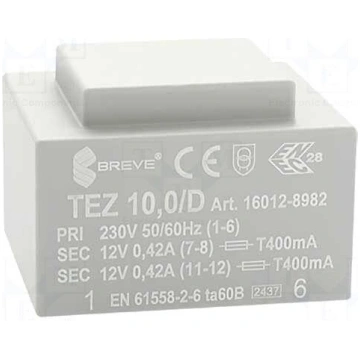 Transformer: encapsulated | 10VA | 230VAC | 12V | 