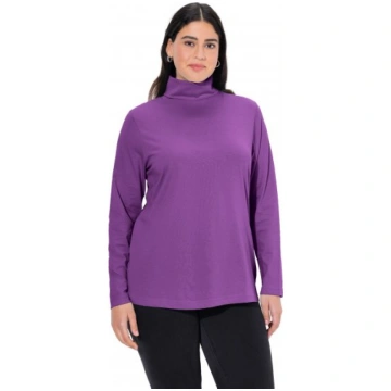 Ulla Popken Basic Long Sleeve Slim Fit Turtleneck 