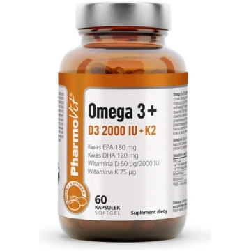 Pharmovit_omega 3 + D3 2000 Iu + K2 Uztura Bagātin