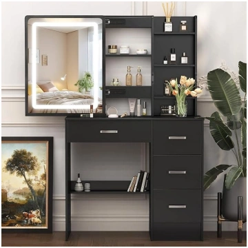 Dressing Table with LED Mirror & Lighting, Cosmeti