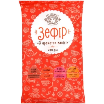 Zefīrs BOGUSLAVNA, ar vaniļas garšu, 240g