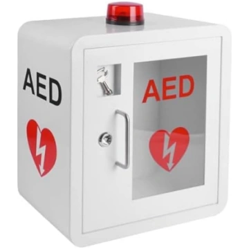 AED skapis, AED defibrilatora sienas skapis ar tra
