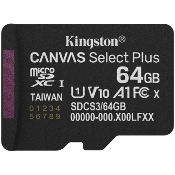 Kingston Canvas Select Plus 64GB microSD atmiņas k