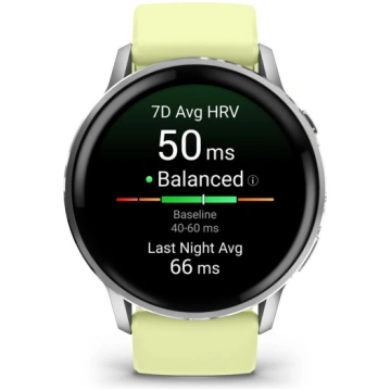 Garmin Venu4-45 pulkstenis ar sudraba/citrona siks