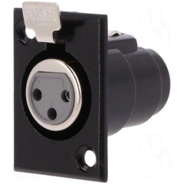 Socket | XLR | female | PIN: 3 | with push button 