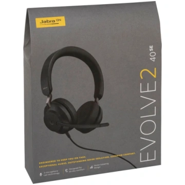 Jabra Evolve2 40 SE MS Stereo Headset melns USB-C