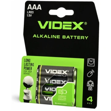 Baterijas VIDEX LR03/AAA 4gab