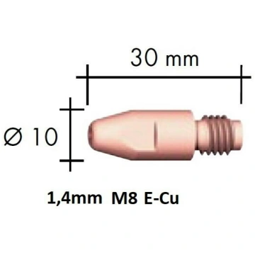(140.0533&BNZ) Kontaktdīze E-Cu M8x30x10 - 1,4mm, 