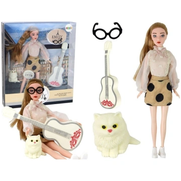 LeanToys Emily z Gitarą Długie Blond Włosy | 13907