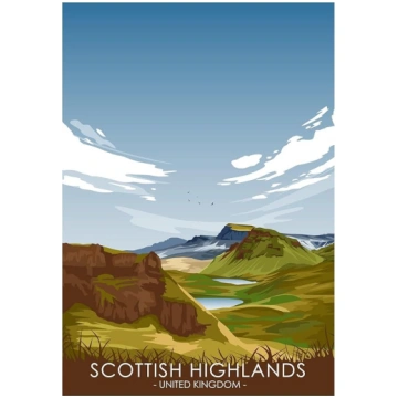 UK Travel Print UK Cities and Shires Handmade Prin