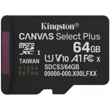 Atmiņas karte Kingston MicroSDXC 64GB Canvas Selec