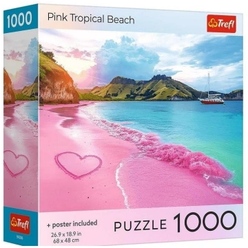 Trefl Puzzle USA Collection: Pink Tropical Beach (