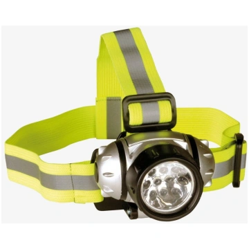 Galvas lukturis ar 10 LED sudraba/melns 4002626 He