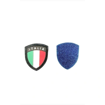Toppa Patch 3D Pvc Scudetto Italia Su Panno Blue C